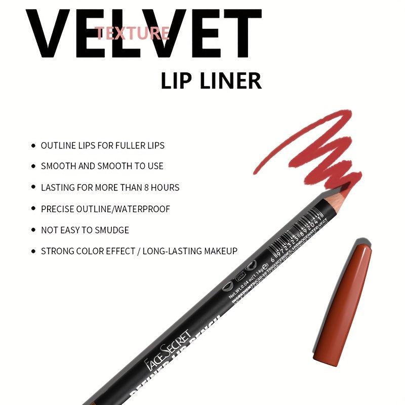 Matte Lip Liner Set - 16 Colors Wooden Lipstick for Contouring