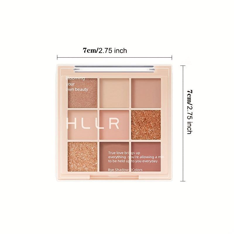 9 Shade Earth Tone Eyeshadow Palette Matte & Sequins Finish