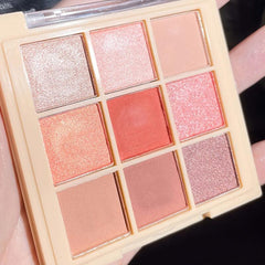 9 Shade Earth Tone Eyeshadow Palette Matte & Sequins Finish