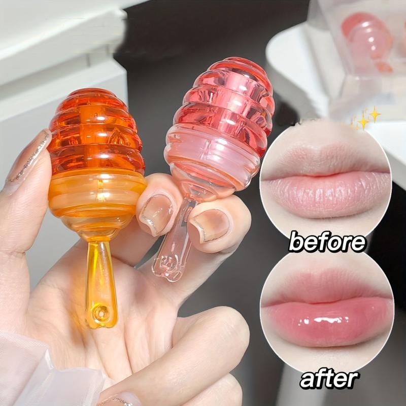 2 Packs Honey Moisturizing Lipstick Set Long Lasting Plumper Lightening Lip Line