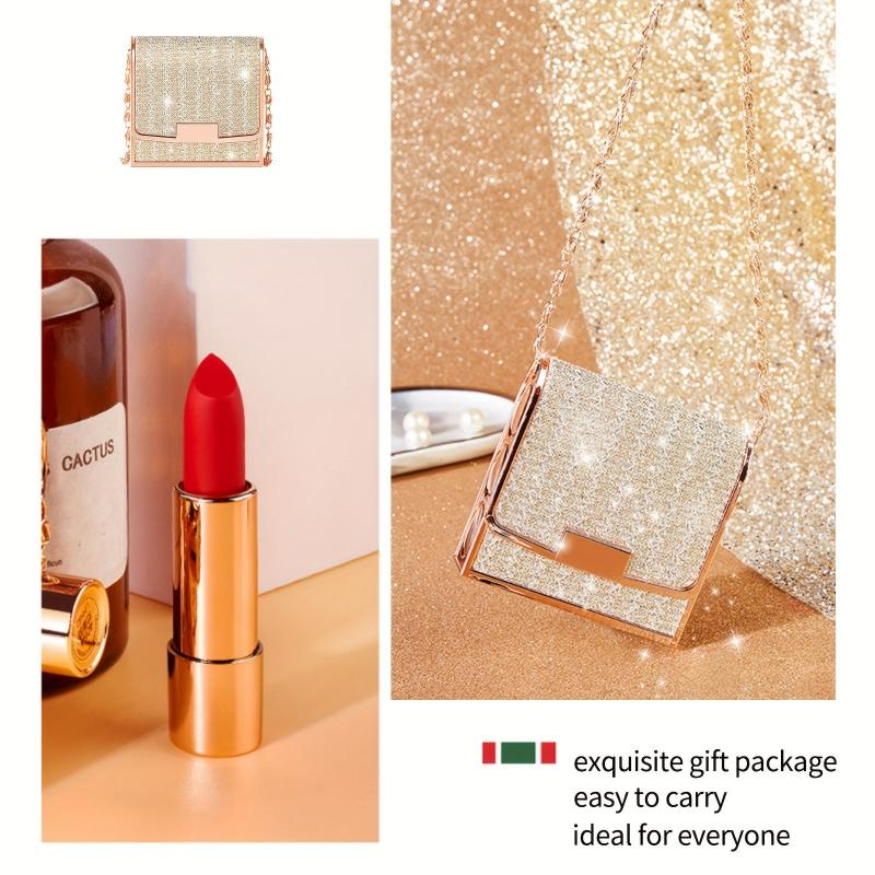 Matte Lipstick Set Long Lasting Waterproof Smudge Proof Retractable Red Lipstick