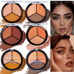 3 Colors Eyeshadow Palette Brown And Golden Matte Finish Makeup Palette
