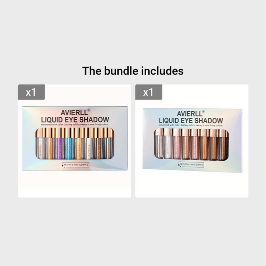 AVIERLL 8 Liquid Eyeshadow Set Brown Glitter Eye Shadow Stick Kit