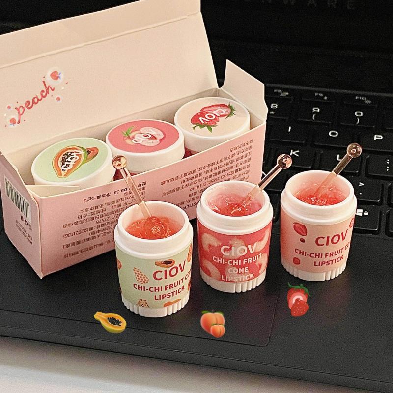 Fruit Flavored Lip Honey Avocado Peach Strawberry Water Crystal Jelly Lipstick