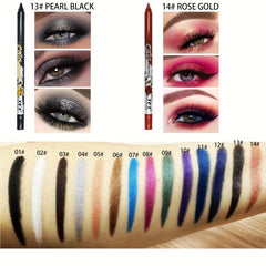 Colorful Eyeshadow Pen Gel Waterproof Smudge Proof Long Lasting Red Yellow