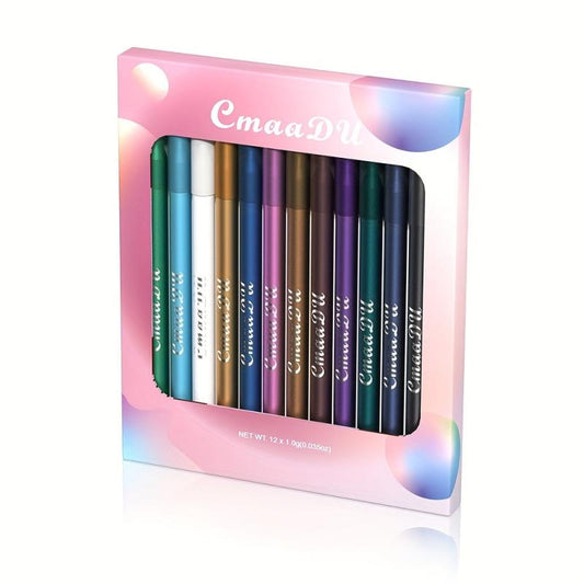 12 Colors Eyeliner Eyeshadow Pen Matte Finish Rich High Pigment