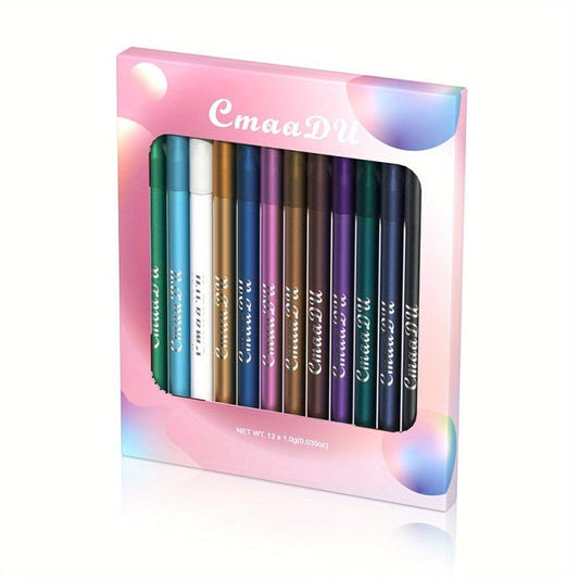 12 Colors Eyeliner Eyeshadow Pen Matte Finish Rich High Pigment