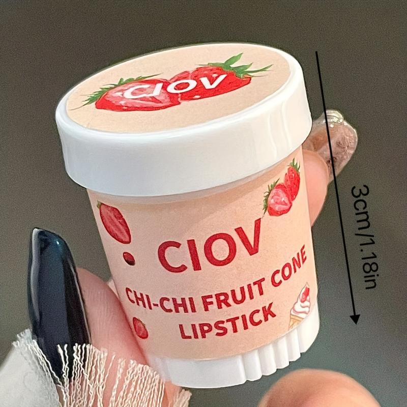 Strawberry Lip Balm Ice Cream Cone Honey Flavor Petrolatum Lipstick