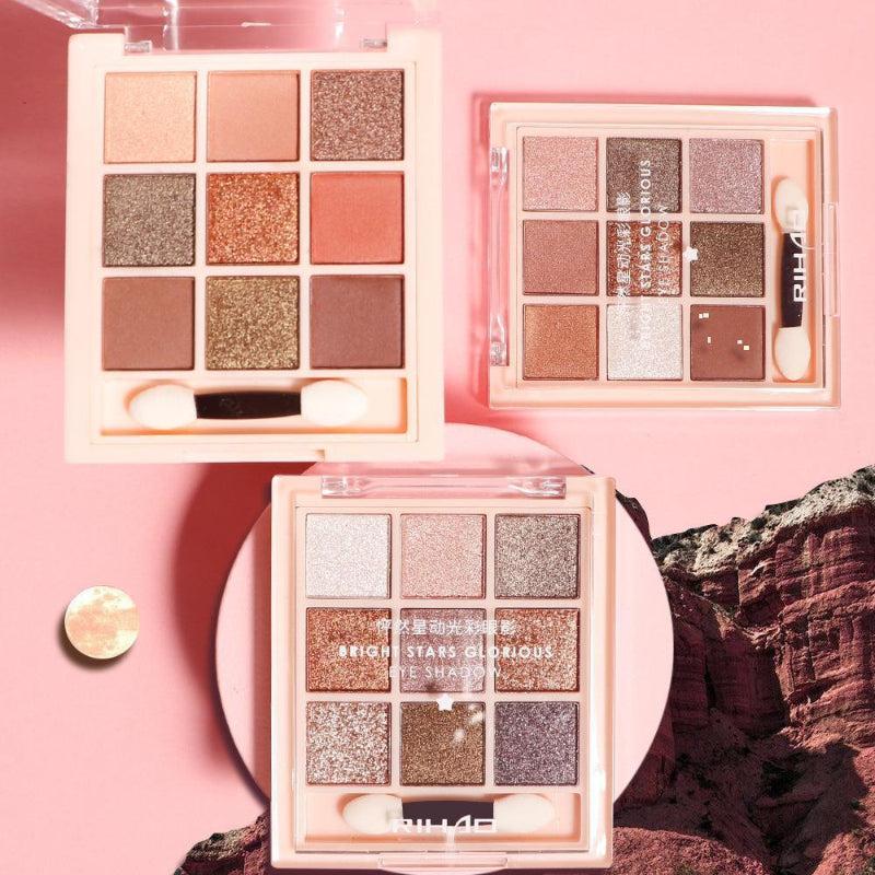 9-Color Fruit Eyeshadow Palette Matte Pearly Shimmer Finish