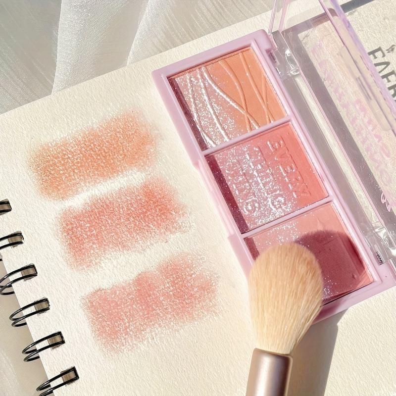 Secret Garden Tri Blush Eye Shadow Rose Milk Natural Matte Makeup