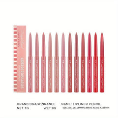 12 Colors Lip Liner Pencil Vegan 24 Hr Long Wear Waterproof Smudge Resistant