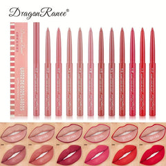 12 Colors Lip Liner Pencil Vegan 24 Hr Long Wear Waterproof Smudge Resistant