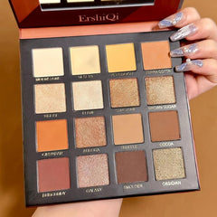 16 Shades Brown Golden Eyeshadow Palette for Daily Makeup