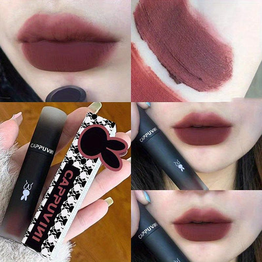 6-Color Long Lasting Waterproof Lip Gloss with Velvet & Matte Finish