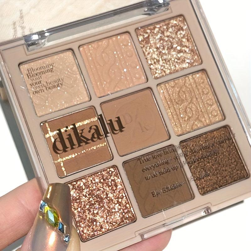 9-Color Mini Golden Eyeshadow Palette Brown Sparkle Coral Pearly Finish