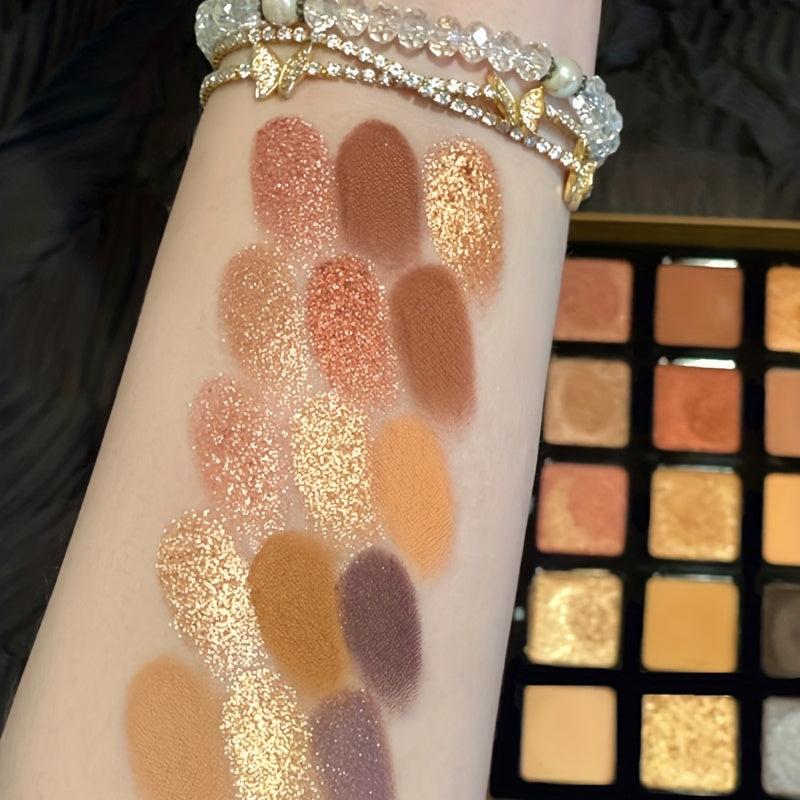 15 Shades Bronzer Eyeshadow Palette in Earth Golden Brown Tone
