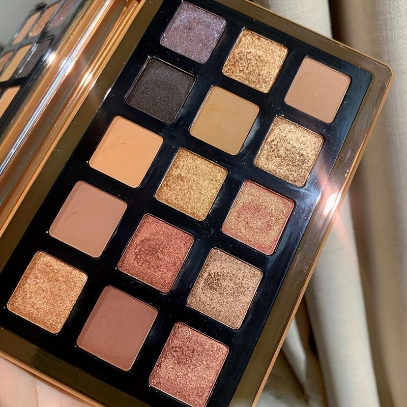 15 Shades Bronzer Eyeshadow Palette in Earth Golden Brown Tone