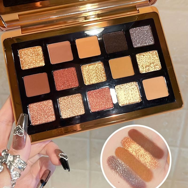 15 Shades Bronzer Eyeshadow Palette in Earth Golden Brown Tone