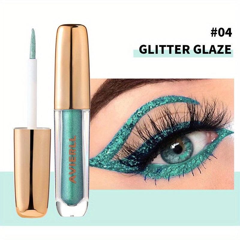 Waterproof Liquid Eyeliner Silver + Pencil, Long Lasting Non Smudge Makeup