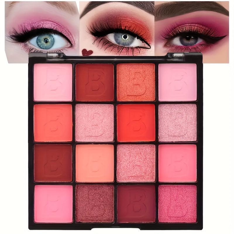 Colorful Eyeshadow Palette Matte Pearly Finish Pink Green Purple Blendable