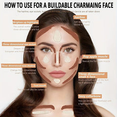 LEMOOC Dual Head Highlight Nose Shadow Trimming Highlight Concealer