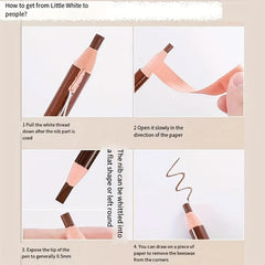 Ultra Slim Tear Off Eyebrow Pencil Waterproof Durable Smudge Proof Makeup Pen