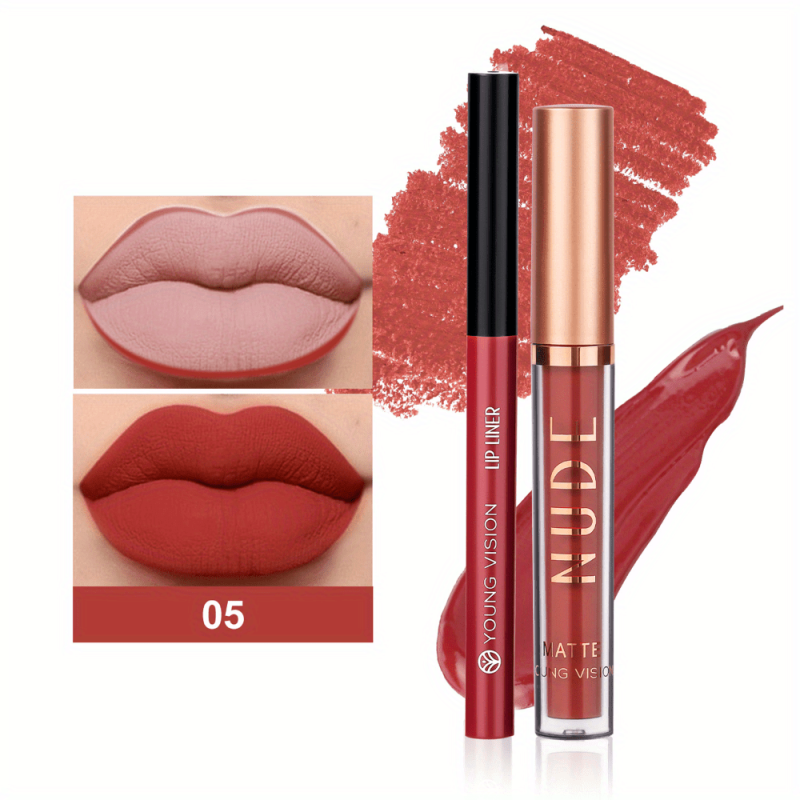 Long Lasting Matte Pearlescent Waterproof Lip Liner Non Stick Non Smudge