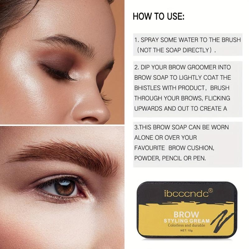 Clear Eyebrow Styling Soap & Gel w/ Brushes for Perfect Brows