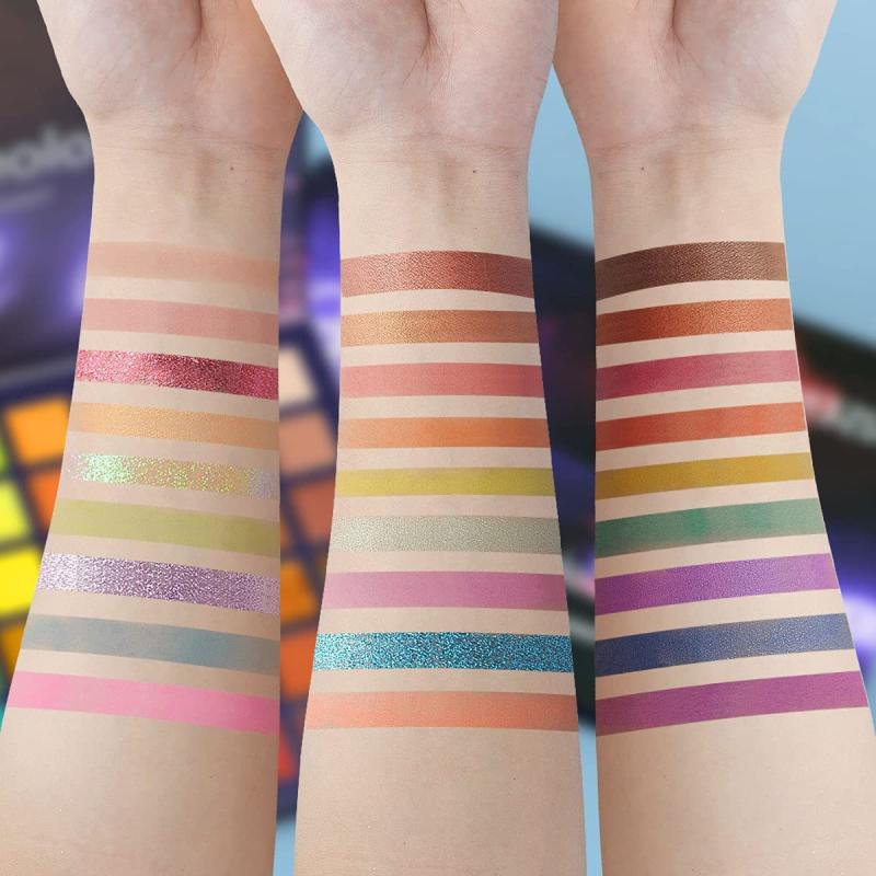 Neon Glitter Matte Eyeshadow Palette Natural Nude