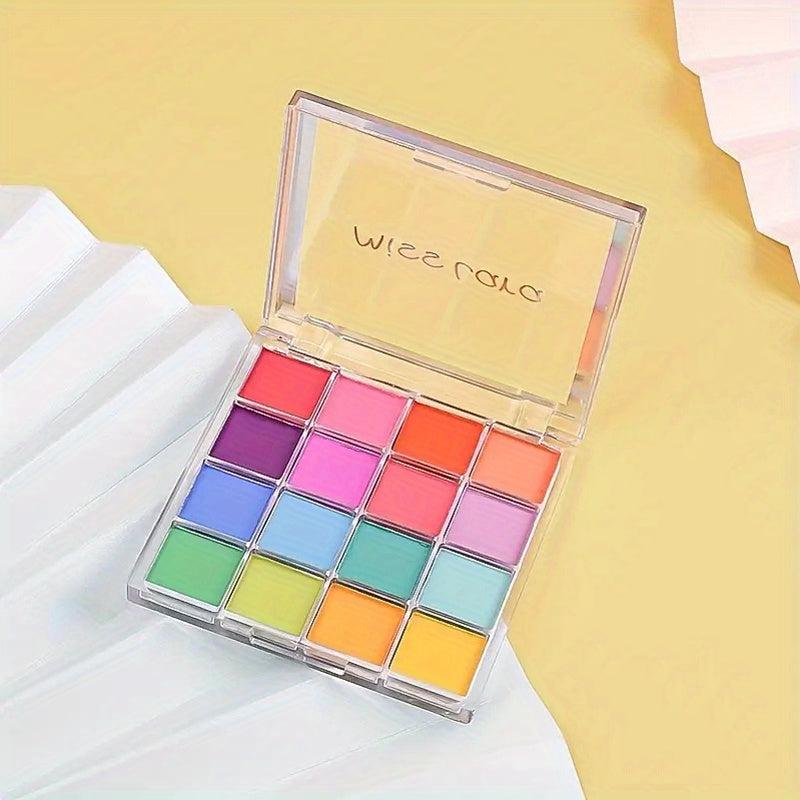 16 Colors Matte Eyeshadow Palette High Pigmented Warm Green Pink