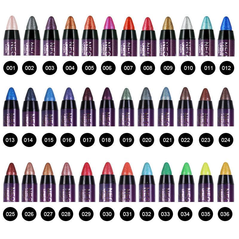20 Eyeshadow Pencil Lipstick Pen Waterproof 2 In 1 Eyeshadow Stick