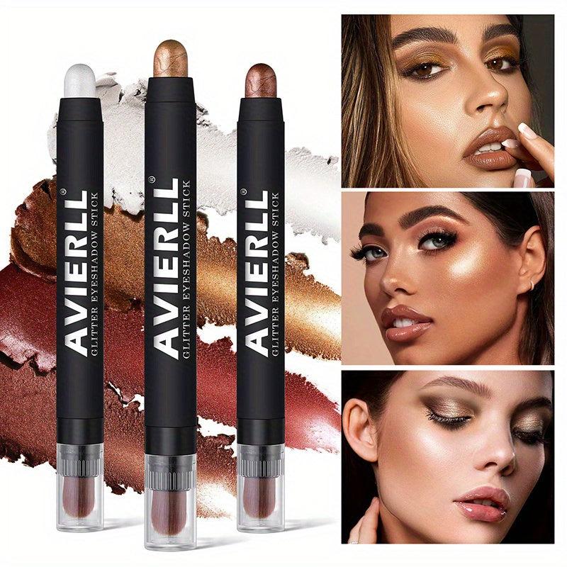 6pcs Long Lasting Shimmer Eyeshadow Stick Set Waterproof Smudge Proof Makeup