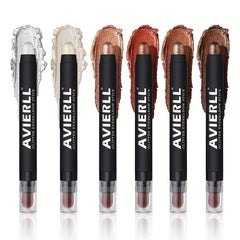 6pcs Long Lasting Shimmer Eyeshadow Stick Set Waterproof Smudge Proof Makeup
