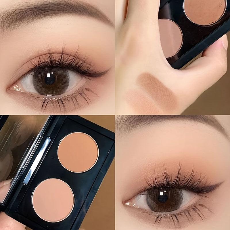 Matte 2-Color Eyeshadow Palette Cement Gray Smokey Cold Tone Punk Gothic Makeup