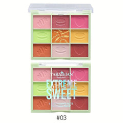 9 Colors Eyeshadow Palette Rainbow Pearly Matte Finish