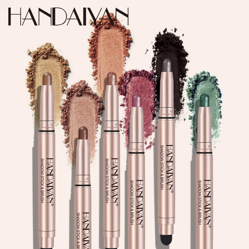 12 Colors Eyeshadow Stick Waterproof Shimmer Glitter Pearly Eyeshadow Pencil