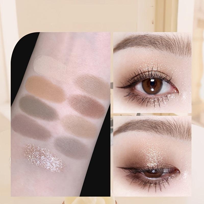 9 Shades Diamond Eyeshadow Palette Neutral Matte Shimmer Finish