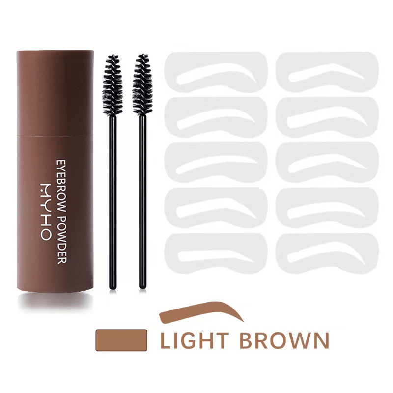 Eyebrow Shaping Kit with Stamp, Stencil, Brushes, Powder Stick - 3 Colors