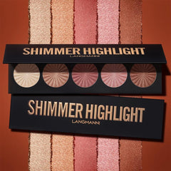 LANGMANNI 5 Colors High Light Contour Palette for Natural Bright Makeup
