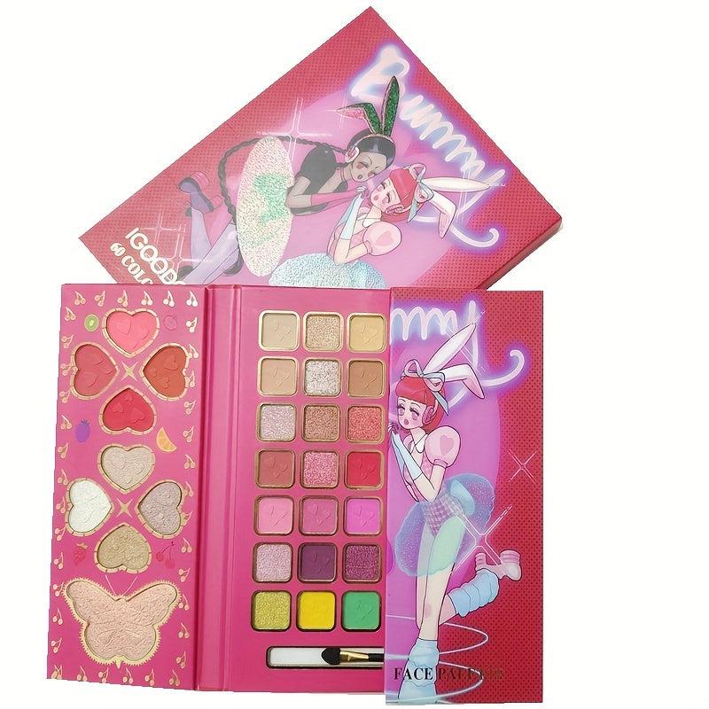 60 Colors Eyeshadow Palette Highlighter Blush Lip Gloss Makeup Palette