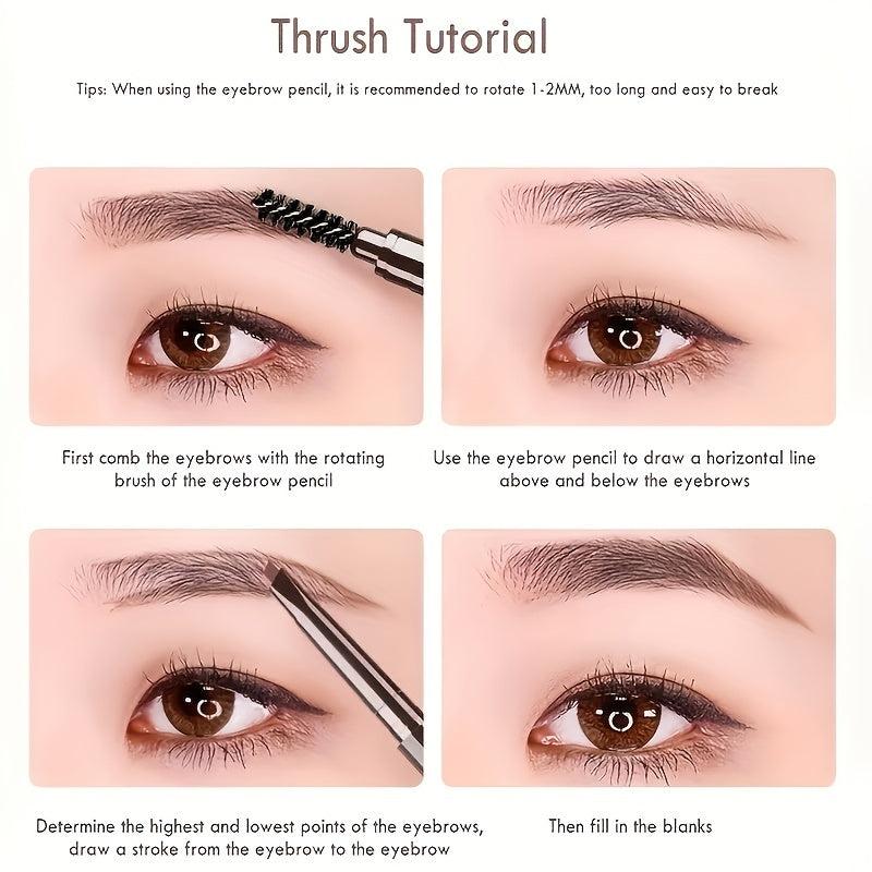 Waterproof Eyebrow Pencil & Brush Set - Create Perfect Brows