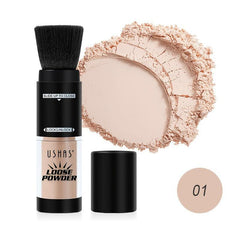 Long Lasting Loose Powder with Brush for Medium Skin Tones