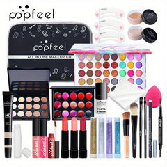 Makeup Set with Eyeshadow, Lip Gloss, Lipstick, Sponge, Foundation