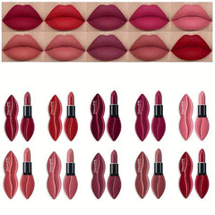 Velvet Matte Lipstick Set, 10 Colors, Long-Lasting Formula