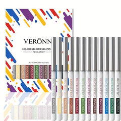 12pcs Rainbow Gel Eyeliner Pencils Set Long Lasting Retractable Eyeliner Pen