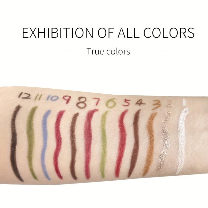 12pcs Rainbow Gel Eyeliner Pencils Set Long Lasting Retractable Eyeliner Pen
