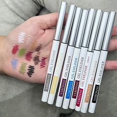 12pcs Rainbow Gel Eyeliner Pencils Set Long Lasting Retractable Eyeliner Pen