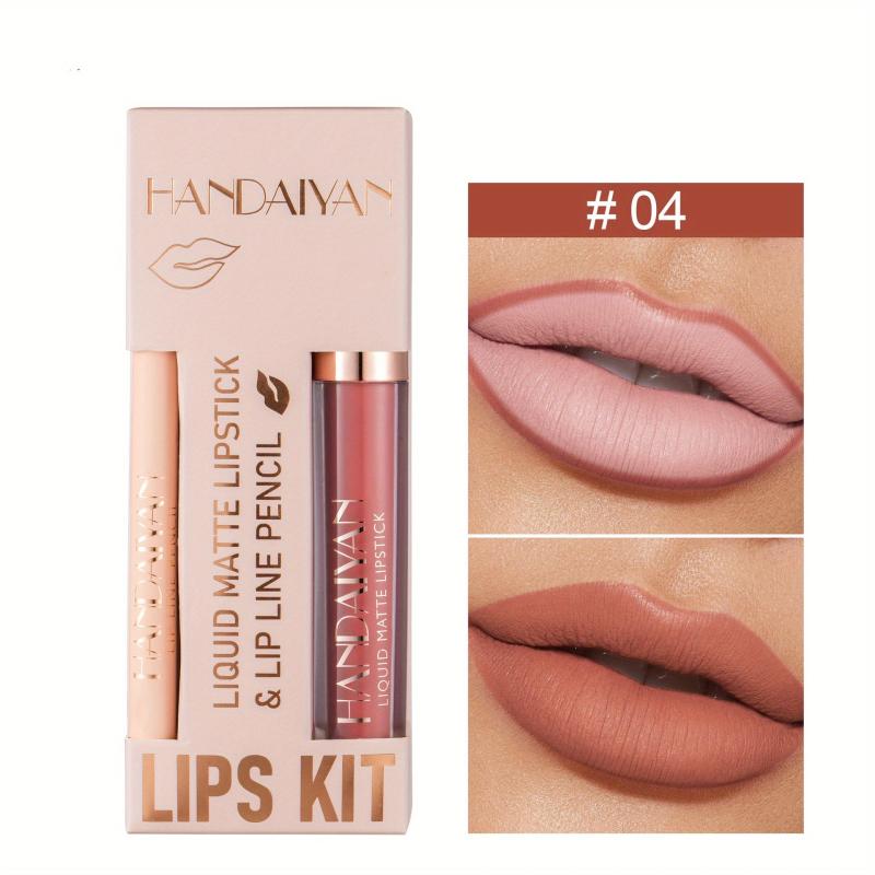 Matte Lipstick & Lip Liner Set Non-Stick High Pigment