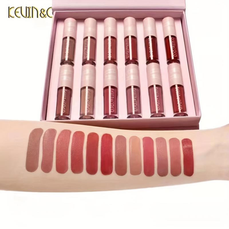 12-Color Matte Velvet Lip Gloss Set
