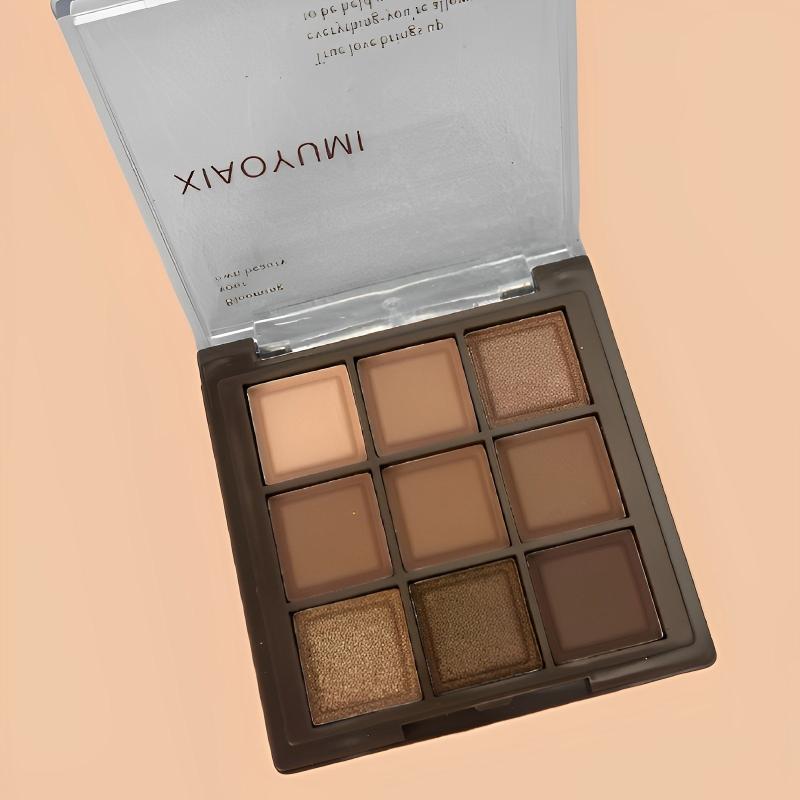 Sparkle 9 Colors Glitter Eyeshadow Palette Waterproof Orange Brown